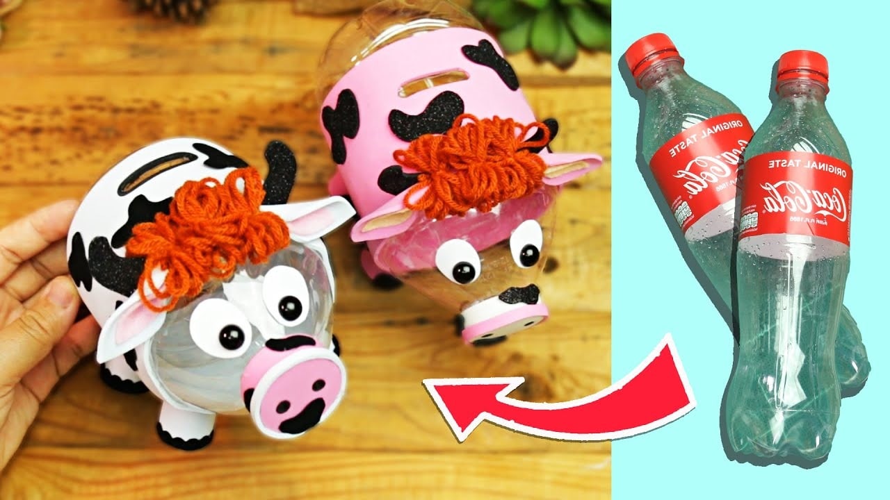 Hướng Dẫn 10+ Cách Tái Chế Chai Nhựa Thành Con Vật (Chi Tiết A-Z) 5 Hướng dẫn làm con bò sữa từ chai sữa tắm