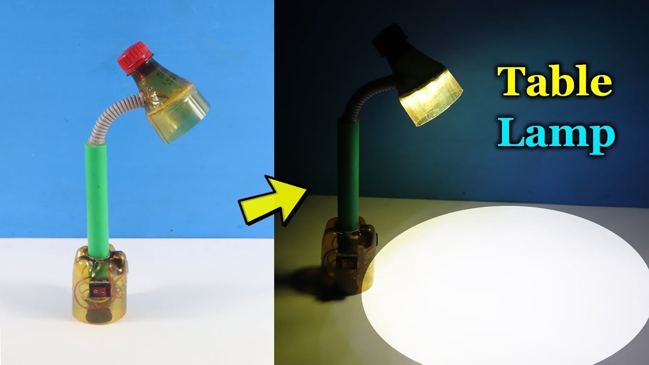 10 Ý Tưởng Tái Chế Chai Nhựa Thành Đồ Dùng Học Tập Sáng Tạo (Kèm Hướng Dẫn) 8 Đèn Bàn Học Trang Trí An Toàn